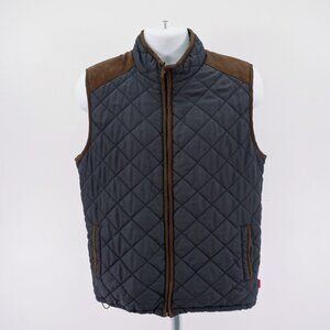 Coleman Medium Gray Brown Full‎ Zip Pocket Puffer Jacket Vest Polyester
